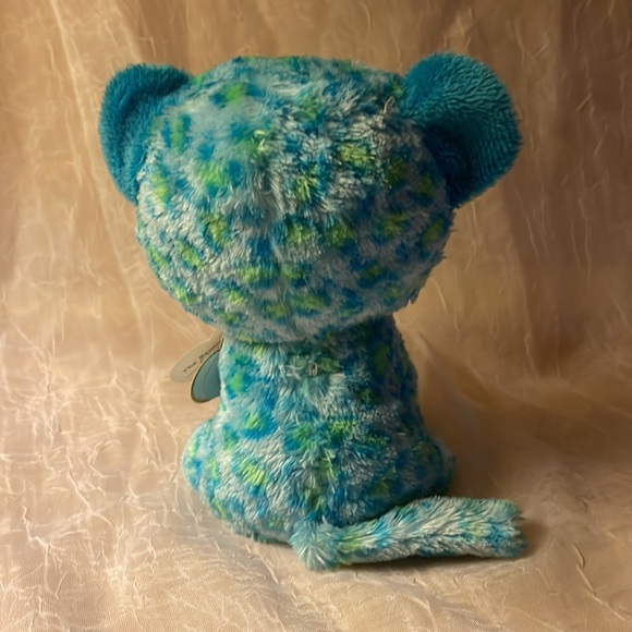 Leona the cat Beanie Boo’s Collection- small 6” tall green & blue leopard spots - Picture 3 of 9